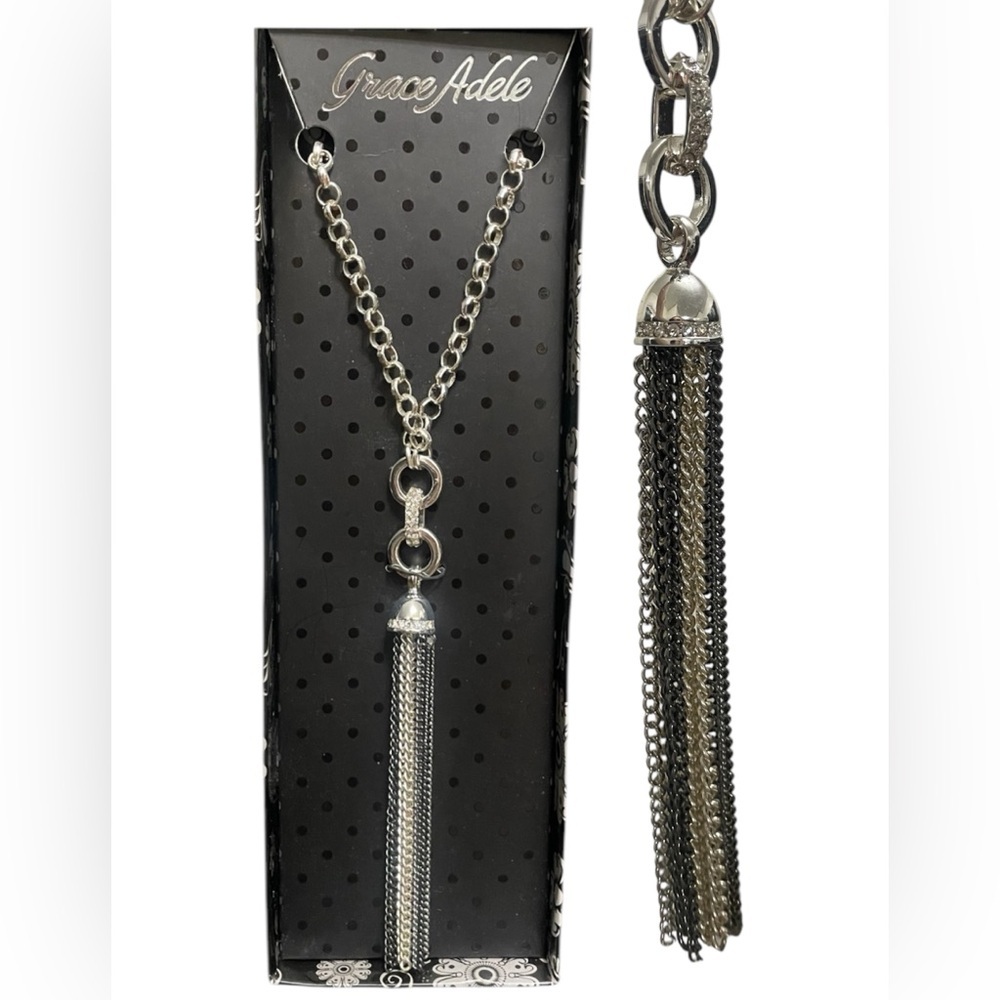 NEW Grace Adele Silver Tassel Necklace